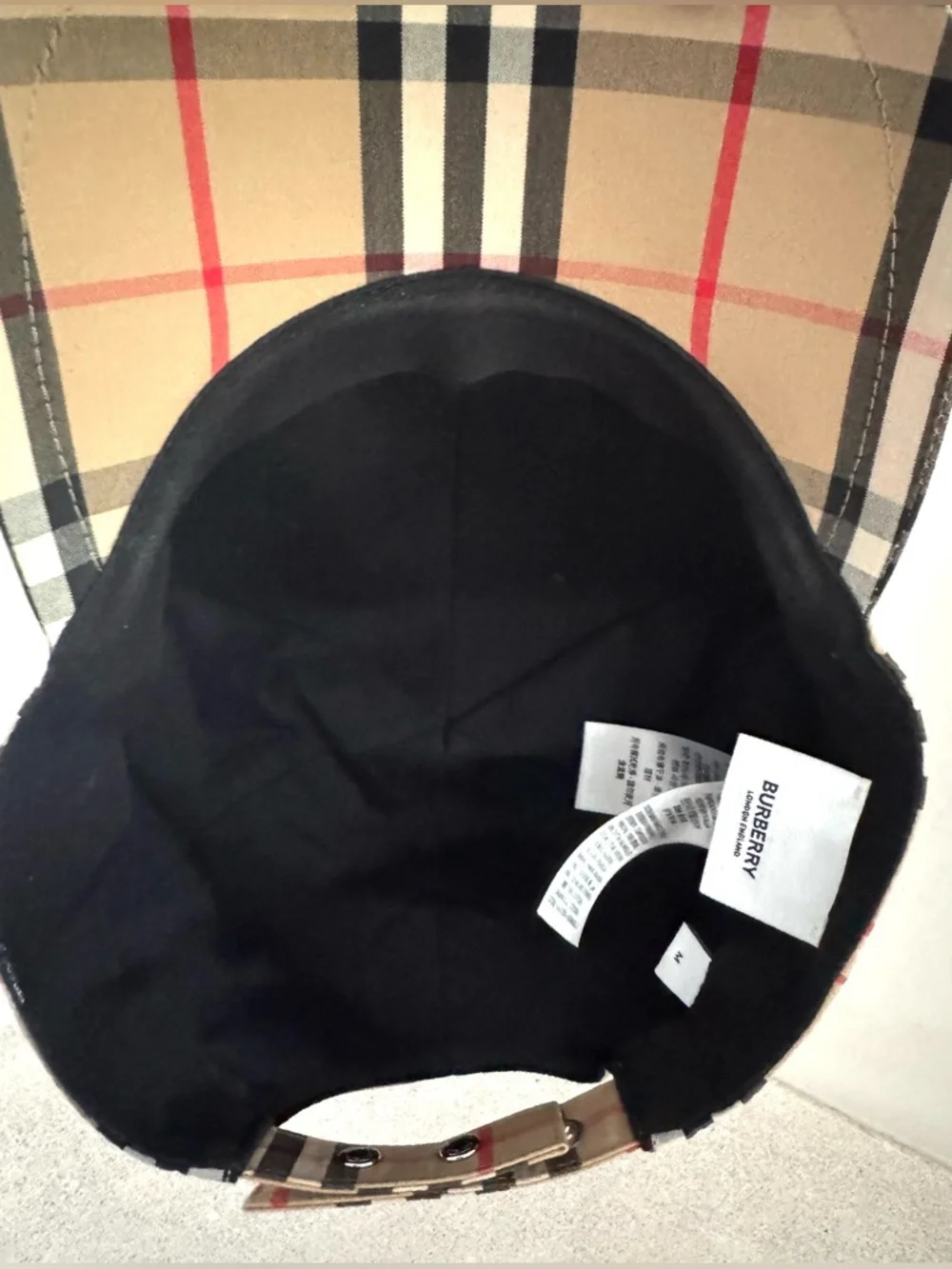 BURBERRY TB Monogram Vintage Check Baseball Cap Hat Size M - Picture 5 of 10